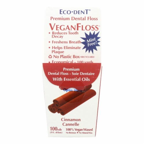Eco-Dent VeganFloss Premium Dental Floss Cinnamon - 100 Yards - Case of 6 Perspective: front