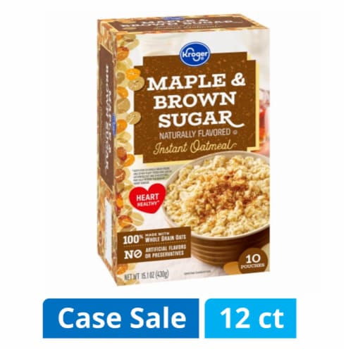 Kroger® Maple & Brown Sugar Instant Oatmeal Case Lot Sale Perspective: front