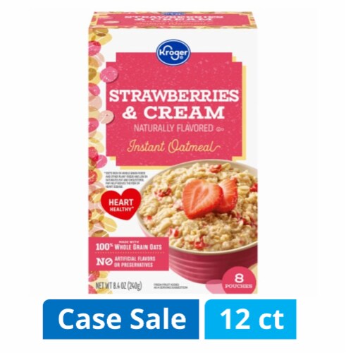Kroger® Strawberries & Cream Instant Oatmeal Case Sale Perspective: front