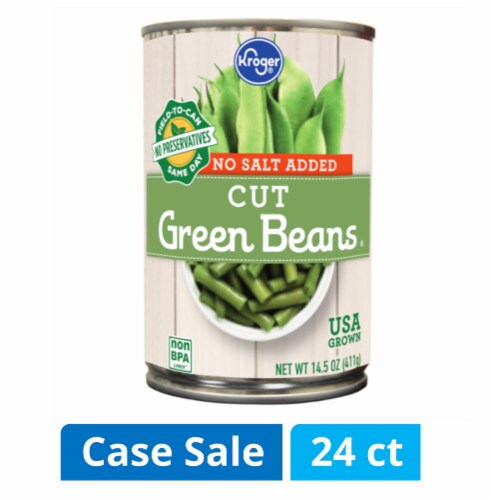 Kroger® No Salt Added Cut Green Beans Case Perspective: front