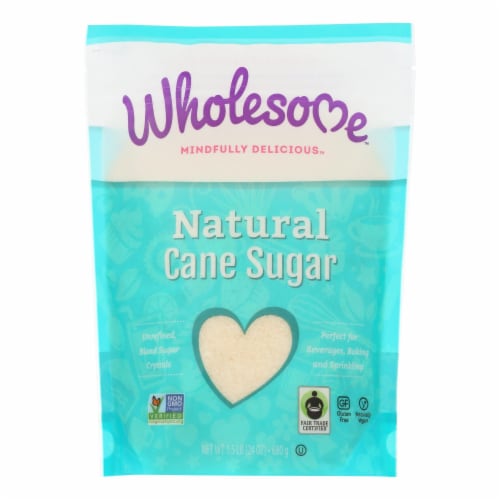 Wholesome Sweeteners Sugar - Natural Cane - Fair Trade - 1.5 lbs - case of 12 Perspective: front