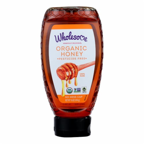 Wholesome Sweeteners Honey - Organic - Amber - Squeeze Bottle - 16 oz - case of 6 Perspective: front