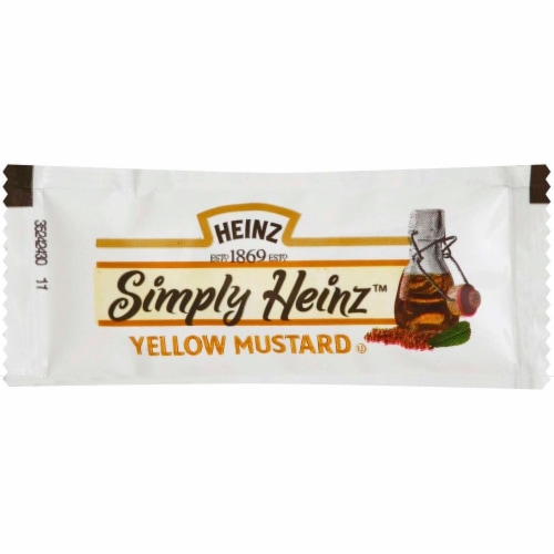 Simply Heinz Yellow Mustard, 5.5 Gram -- 200 per case. Perspective: front