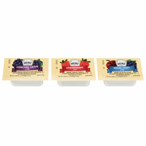 Heinz Single Serve Assorted Jelly and Jam Cup, 0.5 ounce -- 200 per case Perspective: front