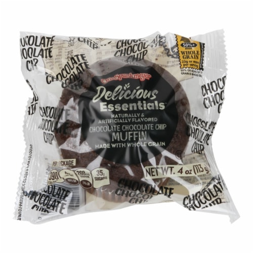 Otis Spunkmeyer Whole Grain Double Chocolate Chip Muffin, 4 Ounce -- 48 per case. Perspective: front