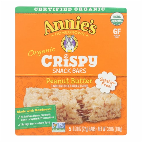 Annie's™ Homegrown Organic Peanut Butter Crispy Snack Bars Perspective: front