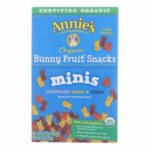 Annie's™ Organic Strawberry Mango Cherry Mini Bunny Fruit Snacks Perspective: front