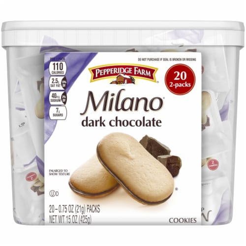 Pepperidge Farm Milano Dark Chocolate Cookies Perspective: front