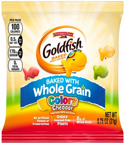 Pepperidge Farms Goldfish Colors Whole Grain Cracker, 0.75 Ounce -- 300 per case. Perspective: front