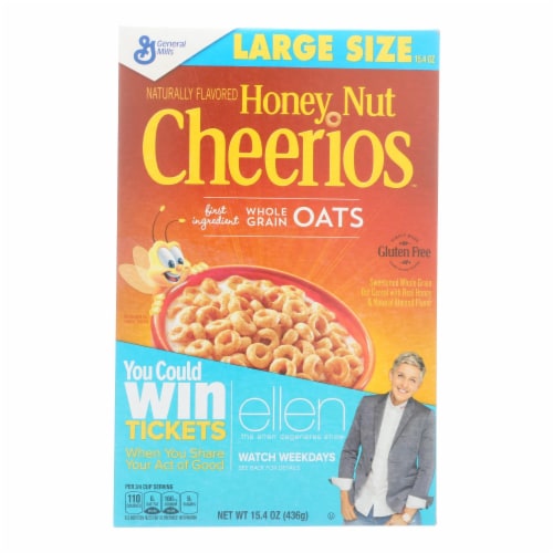 General Mills Honey Nut Cheerios Large Size Cereal, 15.4 oz - Fry's Food  Stores