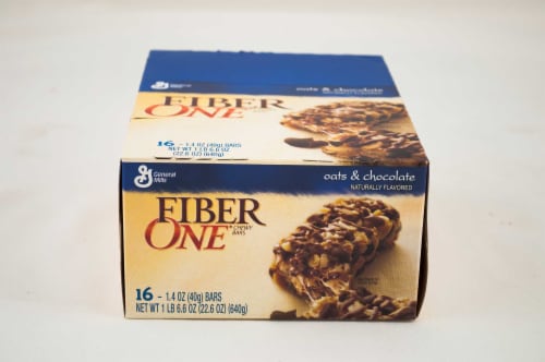 General Mills Original Oat and Chocolate Fiber One Cereal Bar, 22.6 Ounce -- 8 per case. Perspective: front