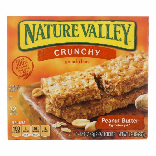 Nature Valley Crunchy Peanut Butter Granola Bars Perspective: front