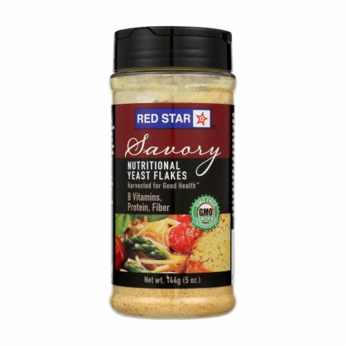 Red Star Nutritional Yeast Vegetarian Support Formula - Yeast Flakes - Case of 6 - 5 oz. Perspective: front
