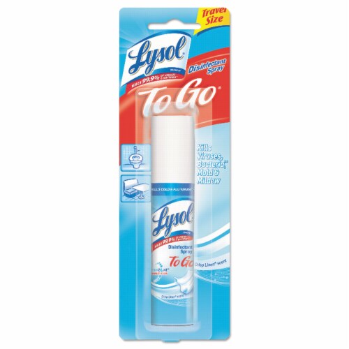 Disinfectant Spray To Go, Crisp Linen, 1 oz Aerosol Spray, 12/Carton