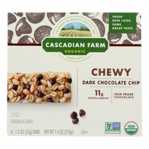 Cascadian Farm Granola Bar Organic Chocolate Chip Perspective: front