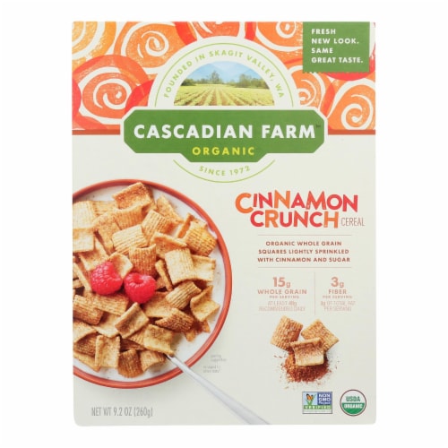 Cascadian Farm Organic Cinnamon Crunch Cereal Perspective: front