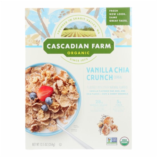 Cascadian Farm Organic Vanilla Chia Crunch Cereal Perspective: front
