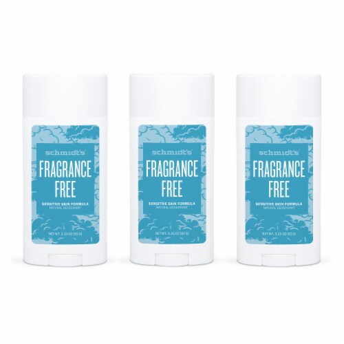 Schmidt's Aluminum-Free 24-Hour Fragrance Free Sensitive Skin Vegan Natural Deodorant Stick Perspective: front