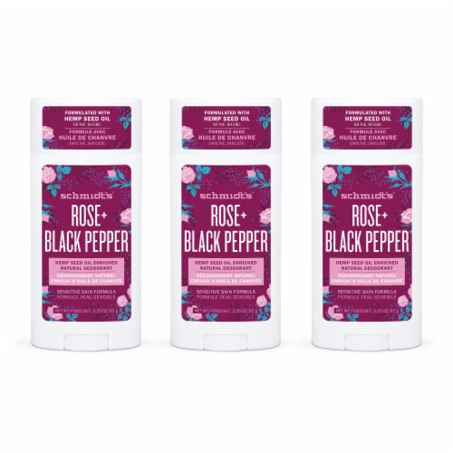 Schmidt's® Aluminum-Free 24-Hour Rose & Black Pepper Sensitive Natural Antiperspirant Deodorant Perspective: front