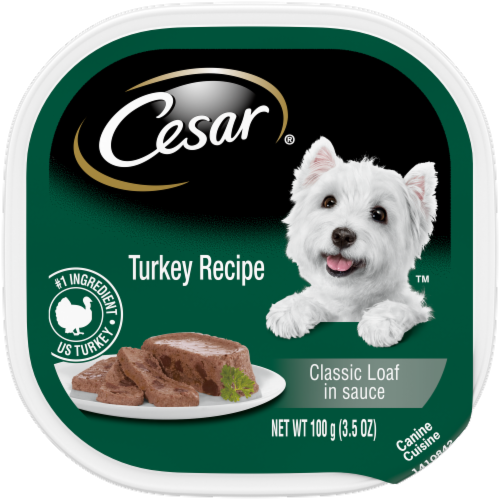 Cesar® Classic Loaf in Sauce Turkey Recipe™ Soft Wet Dog Food Perspective: front
