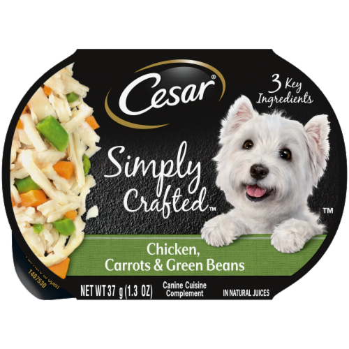 Cesar® Simply Crafted­™ Chicken Carrots & Green Beans Wet Dog Food Perspective: front