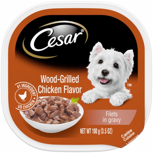 Cesar Wood-Grilled Chicken Flavored Wet Dog Food Perspective: front