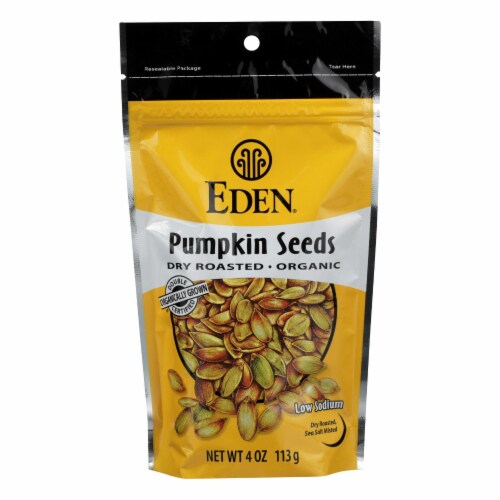 Eden Foods Organic Pumpkin Seeds - Dry Roasted - Case of 15 - 4 oz. Perspective: front