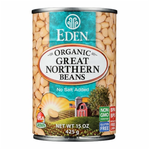 Eden Foods Great Northern Beans Organic - Case of 12 - 15 oz. Perspective: front