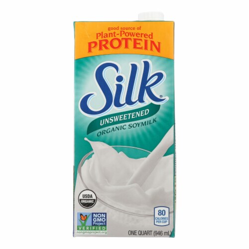 Silk Organic Soymilk - Unsweetened - Case of 6 - 32 Fl oz. Perspective: front