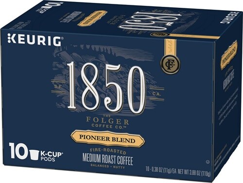 Folgers 1850 Pioneer Blend Medium Roast Coffee K-Cup Pods Perspective: front