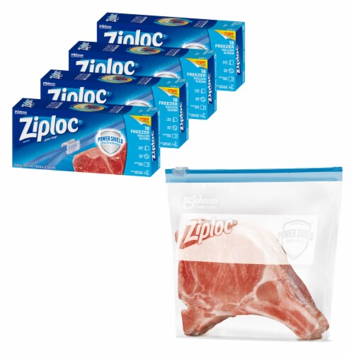 Ziploc Quart Food Storage Slider Bags Power Shield Technology for