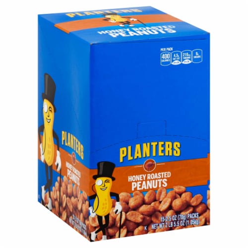 Planters Honey Roasted Cocktail Peanut, 2.5 Ounce -- 45 per case. Perspective: front