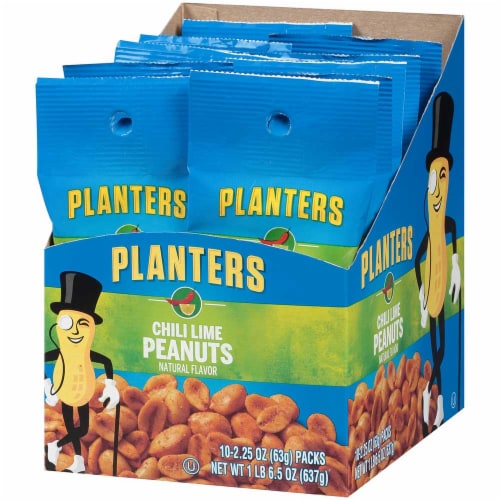 Planters On The Go Chili Lime Peanut, 2.25 Ounce -- 30 per case. Perspective: front