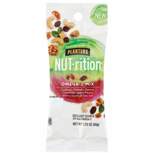 Planters Nut Rition Omega 3 Mix Snack Nuts, 1.75 Ounce -- 30 per case. Perspective: front