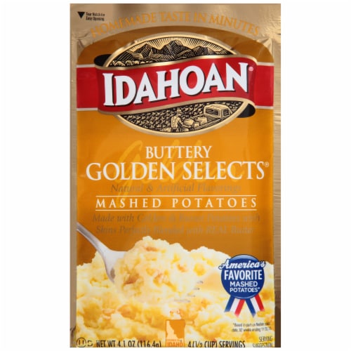 Idahoan Buttery Golden Selects Mashed Potatoes Case Sale Perspective: front