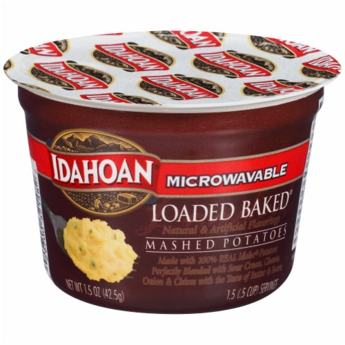 Idahoan Loaded Baked Mashed Potato Cups Case Sale Perspective: front