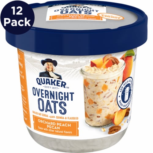 Quaker Orchard Peach Pecan Overnight Oats Cups, 12 ct / 2.57 oz - Foods Co.