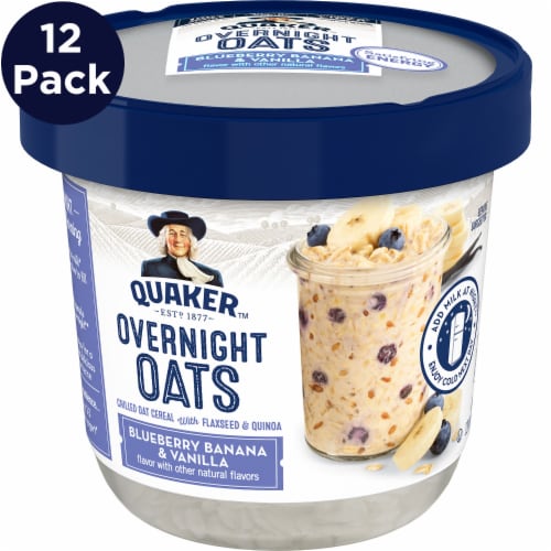 Quaker™ Blueberry Banana & Vanilla Overnight Oats Perspective: front