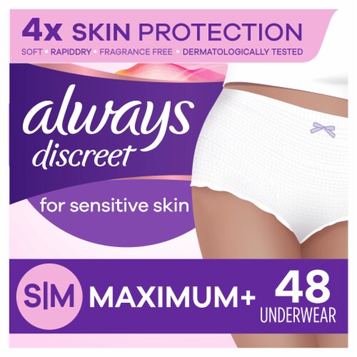 Always Discreet Small/Medium Maximum+ Women's Incontinence Underwear for Sensitive Skin Perspective: front