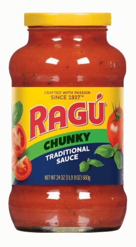 Ragu Chunky Roasted Garlic Sauce Case Sale Perspective: front