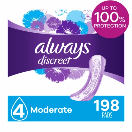 Always Discreet Moderate Absorbency Incontinence Pads for Women, 198 ct -  City Market