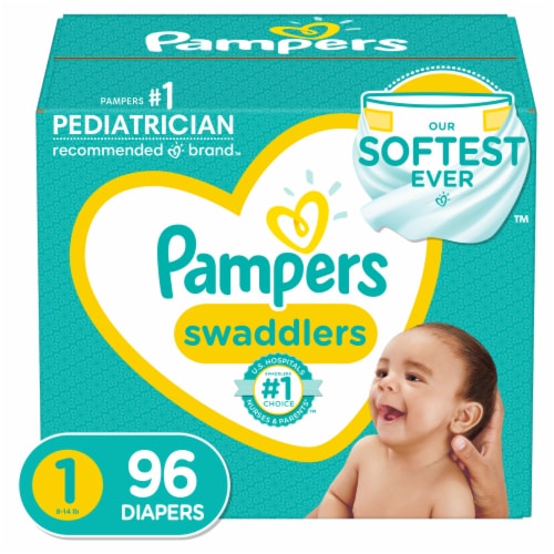 Pampers Swaddlers Size 1 Diapers Perspective: front