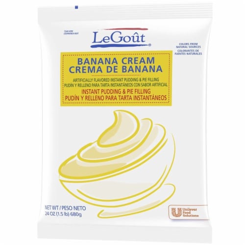 LeGout Banana Cream Instant Pudding and Pie Filling, 24 ounce -- 12 per case Perspective: front