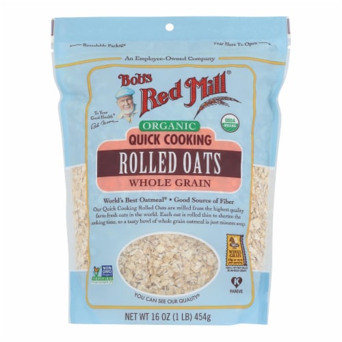 Bob's Red Mill Organic Quick Cooking Rolled Oats Perspective: front