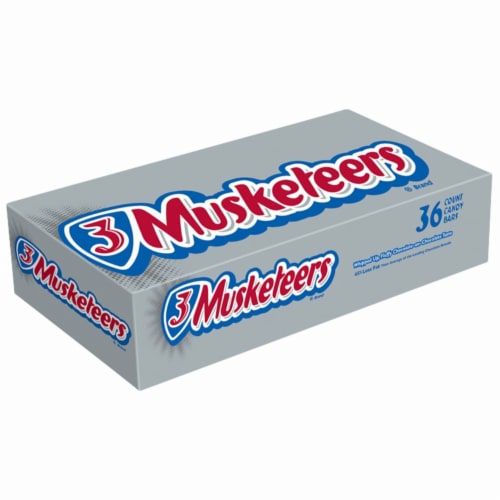 3 Musketeers Chocolate Candy Bar, Full Size, 1.92 oz, 36-count