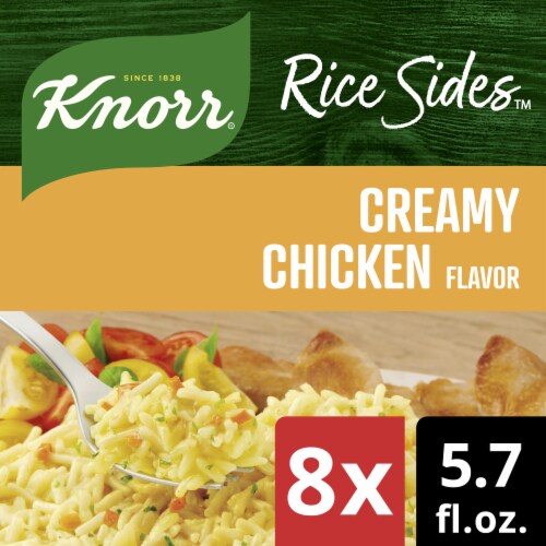 Knorr Creamy Chicken Long Grain Rice and Vermicelli Pasta Blend Rice Sides Perspective: front