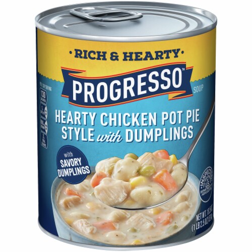 Progresso™ Hearty Chicken Pot Pie Style with Dumplings Canned Soup Perspective: front
