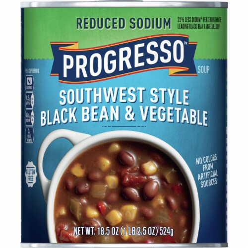 Progresso™ Gluten Free Reduced Sodium Southwest Style Black Bean & Vegetable Canned Soup Case Sale Perspective: front