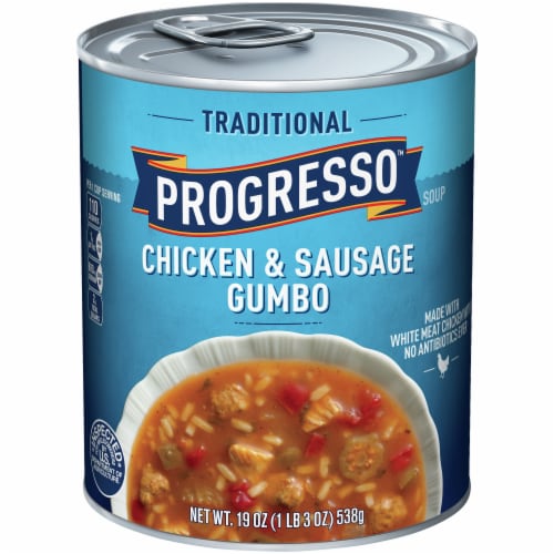 Progresso™ Traditional Chicken & Sausage Gumbo Soup Case Sale Perspective: front