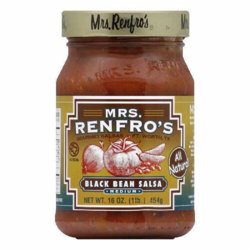 Mrs. Renfro's Salsa Black Bean, 16 OZ (Pack of 6) Perspective: front